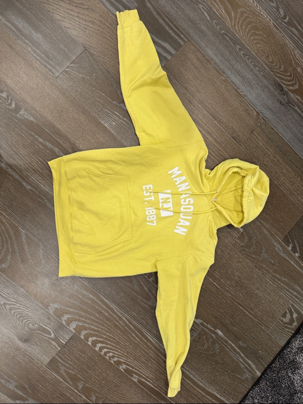 Yellow Mansquan, NJ Hooded Sweatshirt with Front Pocket